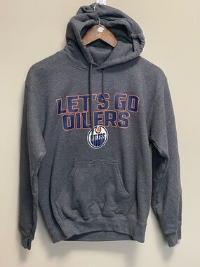 Edmonton Oilers NHL Charcoal Grey Hoodie Size Small